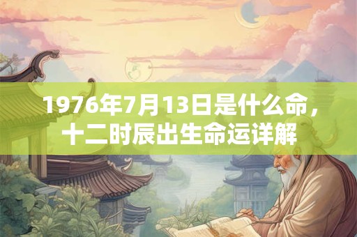 1976年7月13日是什么命，十二时辰出生命运详解