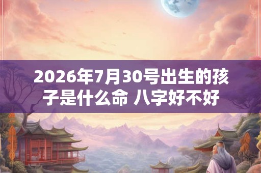 2026年7月30号出生的孩子是什么命 八字好不好