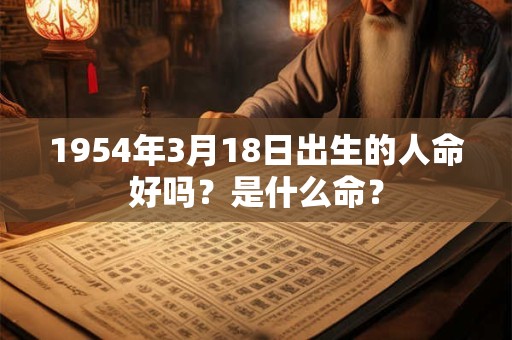 1954年3月18日出生的人命好吗？是什么命？