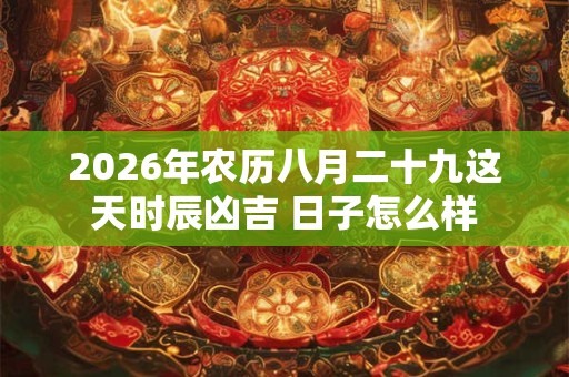 2026年农历八月二十九这天时辰凶吉 日子怎么样