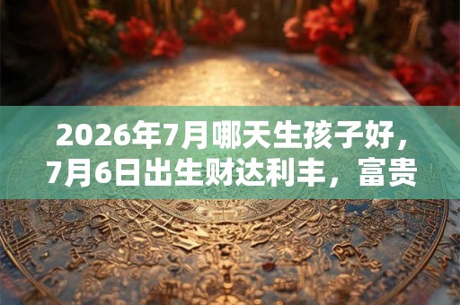 2026年7月哪天生孩子好，7月6日出生财达利丰，富贵又多金