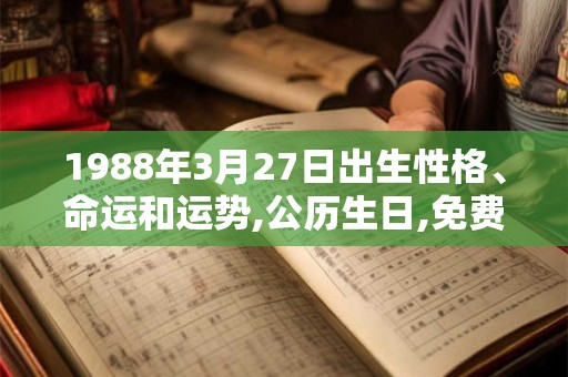 1988年3月27日出生性格、命运和运势,公历生日,免费算命 1988年3月27日出生性格、命运和运势,公历生日,免费算命