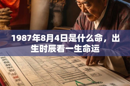 1987年8月4日是什么命，出生时辰看一生命运