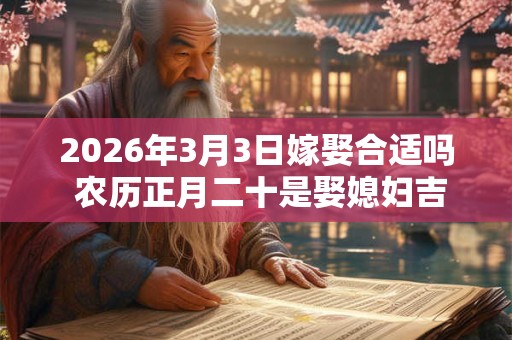 2026年3月3日嫁娶合适吗 农历正月二十是娶媳妇吉日吗