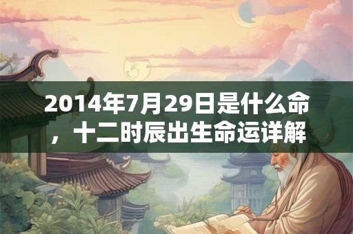 2014年7月29日是什么命,十二时辰出生命运详解 2014年7月29日是什么命,十二时辰出生命运详解