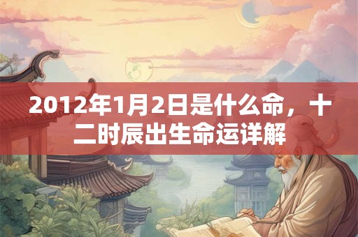 2012年1月2日是什么命，十二时辰出生命运详解
