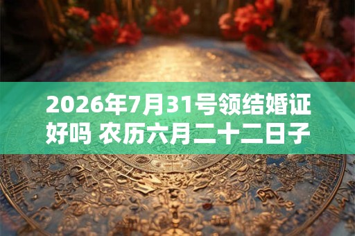 2026年7月31号领结婚证好吗 农历六月二十二日子怎么样