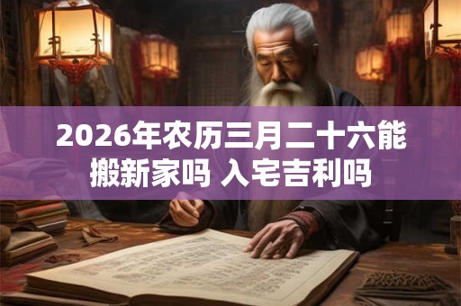 2026年农历三月二十六能搬新家吗 入宅吉利吗