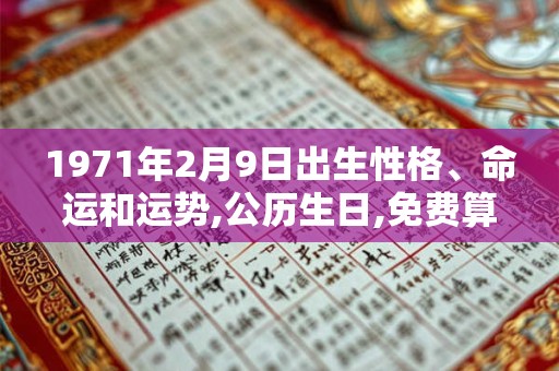 1971年2月9日出生性格、命运和运势,公历生日,免费算命