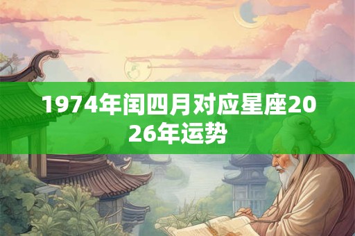 1974年闰四月对应星座2026年运势 1974年闰四月对应星座2026年运势
