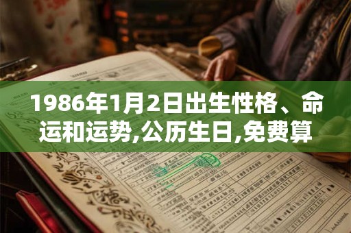 1986年1月2日出生性格、命运和运势,公历生日,免费算命