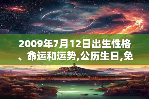 2009年7月12日出生性格、命运和运势,公历生日,免费算命
