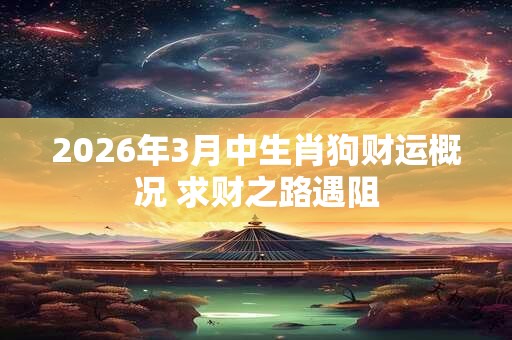 2026年3月中生肖狗财运概况 求财之路遇阻