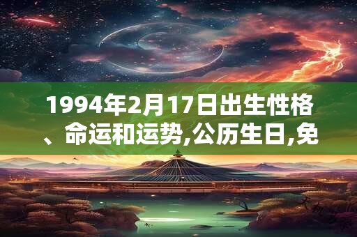 1994年2月17日出生性格、命运和运势,公历生日,免费算命