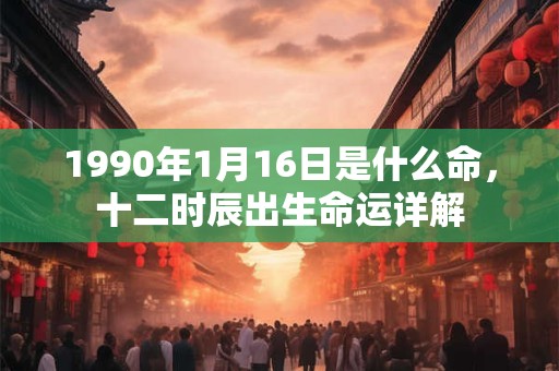 1990年1月16日是什么命，十二时辰出生命运详解