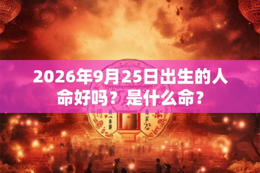 2026年9月25日出生的人命好吗?是什么命? 2026年9月25日出生的人命好吗?是什么命?