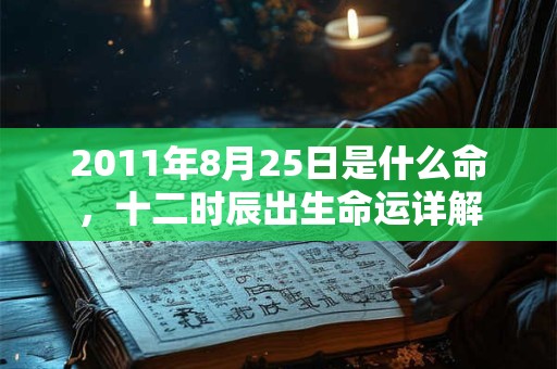 2011年8月25日是什么命，十二时辰出生命运详解