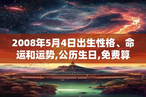 2008年5月4日出生性格、命运和运势,公历生日,免费算命 2008年5月4日出生性格、命运和运势,公历生日,免费算命