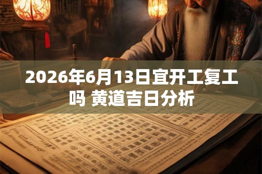 2026年6月13日宜开工复工吗 黄道吉日分析