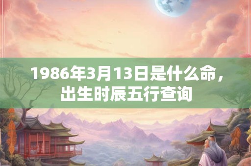1986年3月13日是什么命,出生时辰五行查询 1986年3月13日是什么命,出生时辰五行查询