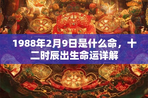 1988年2月9日是什么命,十二时辰出生命运详解 1988年2月9日是什么命,十二时辰出生命运详解