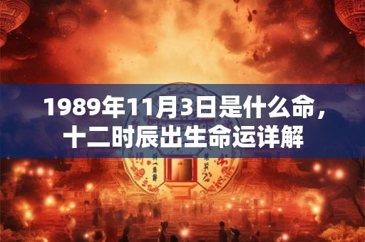 1989年11月3日是什么命，十二时辰出生命运详解