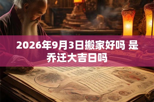 2026年9月3日搬家好吗 是乔迁大吉日吗