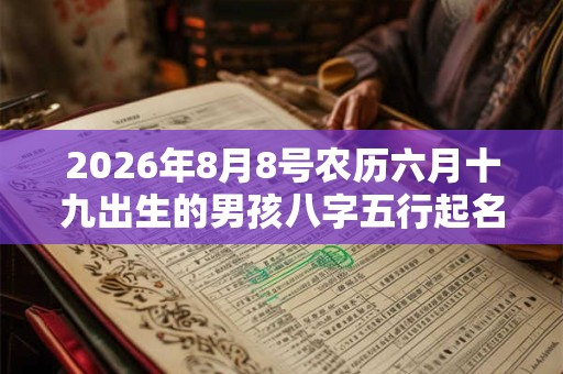 2026年8月8号农历六月十九出生的男孩八字五行起名字