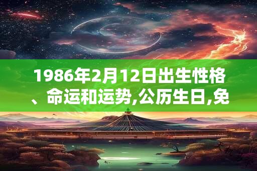 1986年2月12日出生性格、命运和运势,公历生日,免费算命 1986年2月12日出生性格、命运和运势,公历生日,免费算命
