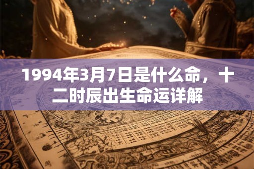 1994年3月7日是什么命，十二时辰出生命运详解