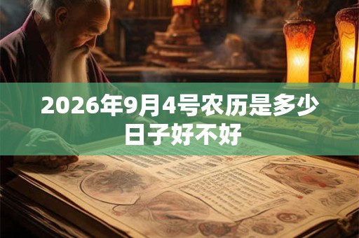2026年9月4号农历是多少 日子好不好