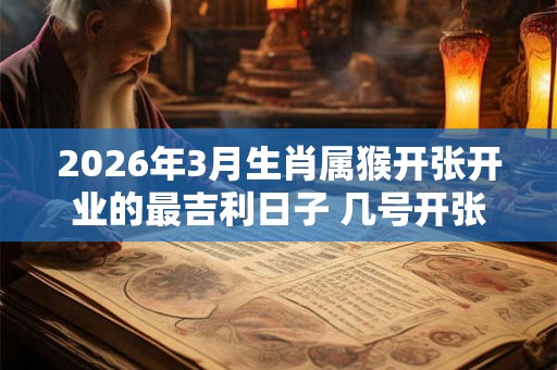 2026年3月生肖属猴开张开业的最吉利日子 几号开张最好