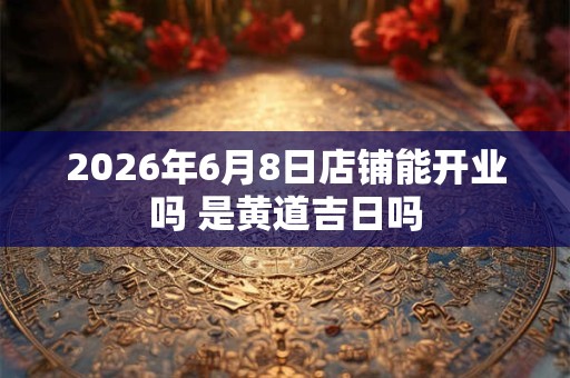 2026年6月8日店铺能开业吗 是黄道吉日吗