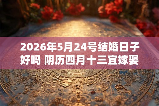 2026年5月24号结婚日子好吗 阴历四月十三宜嫁娶吗 2026年5月24号结婚日子好吗 阴历四月十三宜嫁娶吗