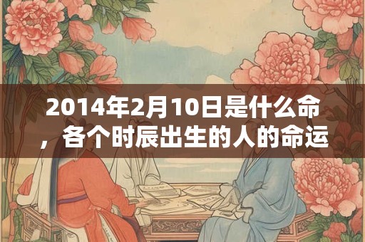 2014年2月10日是什么命,各个时辰出生的人的命运 2014年2月10日是什么命,各个时辰出生的人的命运