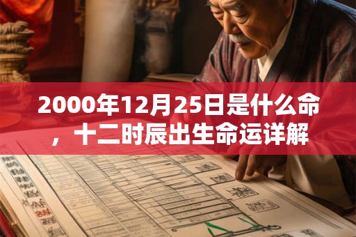 2000年12月25日是什么命,十二时辰出生命运详解 2000年12月25日是什么命,十二时辰出生命运详解