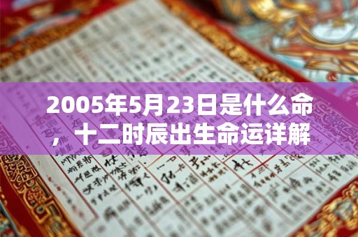 2005年5月23日是什么命,十二时辰出生命运详解 2005年5月23日是什么命,十二时辰出生命运详解
