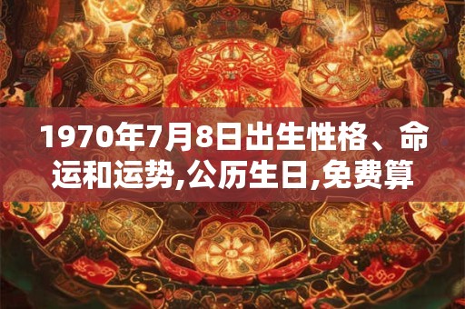 1970年7月8日出生性格、命运和运势,公历生日,免费算命
