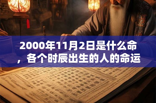 2000年11月2日是什么命，各个时辰出生的人的命运
