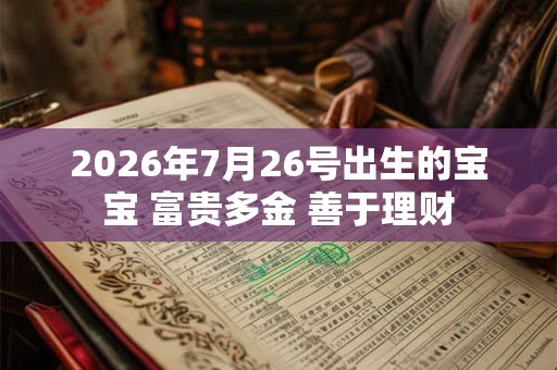 2026年7月26号出生的宝宝 富贵多金 善于理财 2026年7月26号出生的宝宝 富贵多金 善于理财
