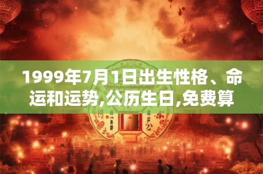 1999年7月1日出生性格、命运和运势,公历生日,免费算命