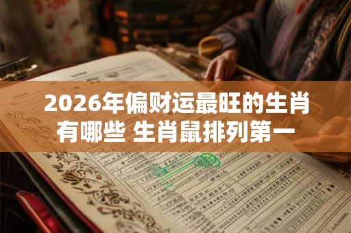 2026年偏财运最旺的生肖有哪些 生肖鼠排列第一 2026年偏财运最旺的生肖有哪些 生肖鼠排列第一