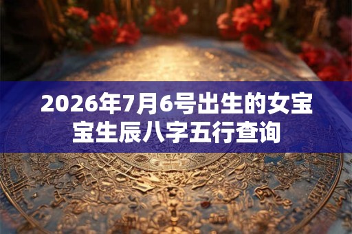2026年7月6号出生的女宝宝生辰八字五行查询 2026年7月6号出生的女宝宝生辰八字五行查询
