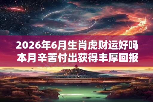 2026年6月生肖虎财运好吗 本月辛苦付出获得丰厚回报 2026年6月生肖虎财运好吗 本月辛苦付出获得丰厚回报