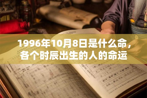 1996年10月8日是什么命，各个时辰出生的人的命运