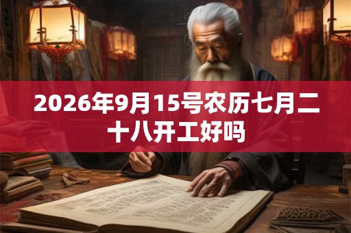 2026年9月15号农历七月二十八开工好吗