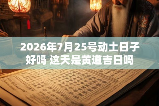 2026年7月25号动土日子好吗 这天是黄道吉日吗