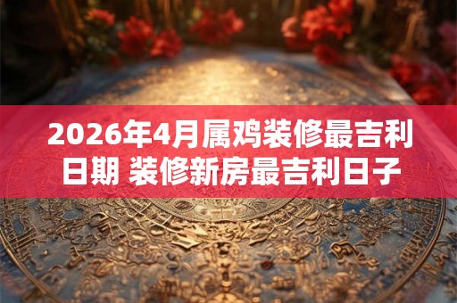 2026年4月属鸡装修最吉利日期 装修新房最吉利日子 2026年4月属鸡装修最吉利日期 装修新房最吉利日子