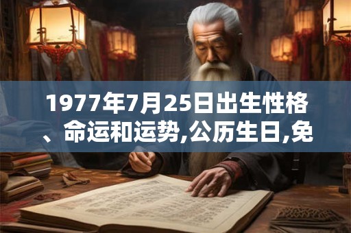 1977年7月25日出生性格、命运和运势,公历生日,免费算命