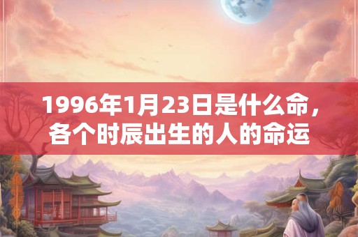 1996年1月23日是什么命，各个时辰出生的人的命运